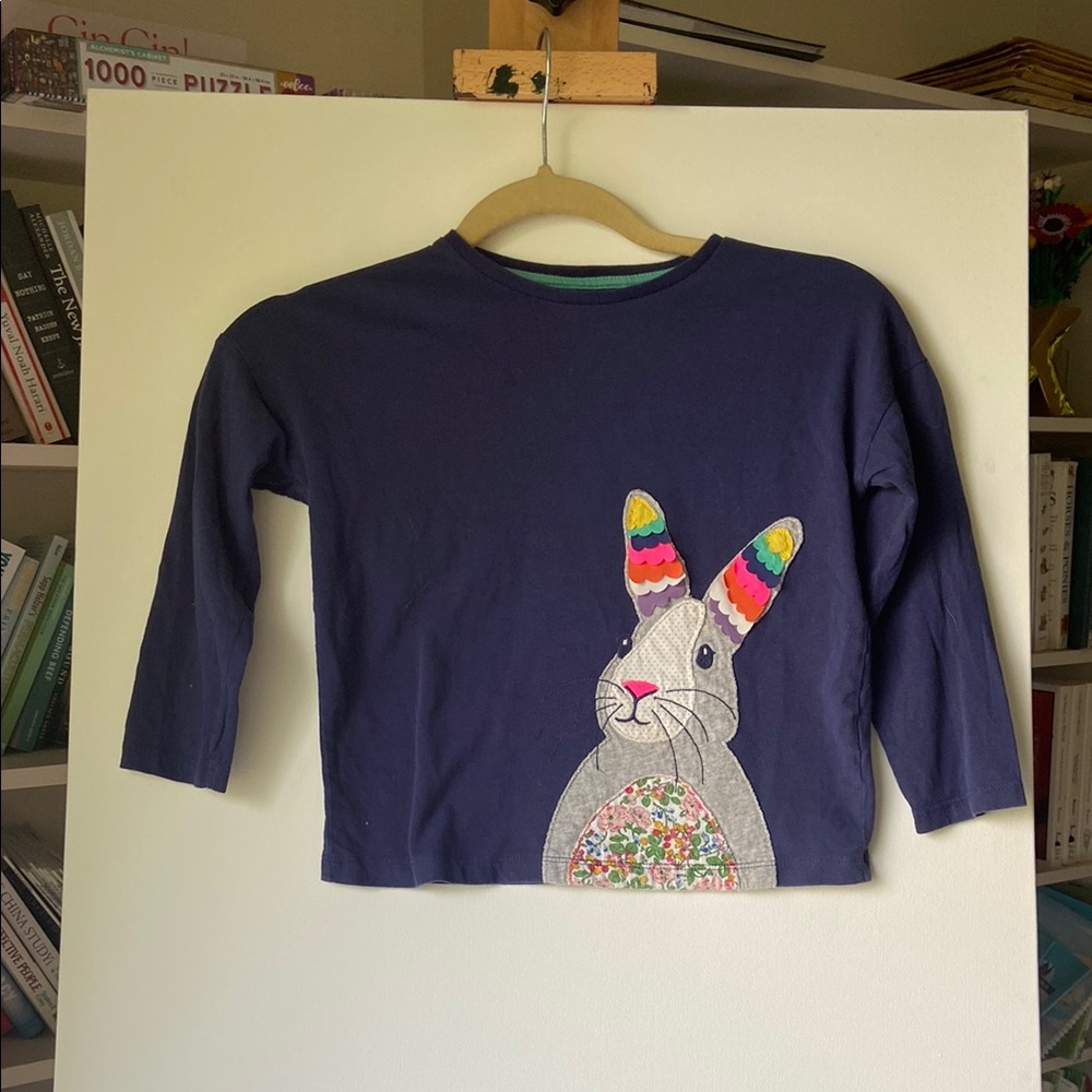 Mini Boden Bunny Appliqué Shirt